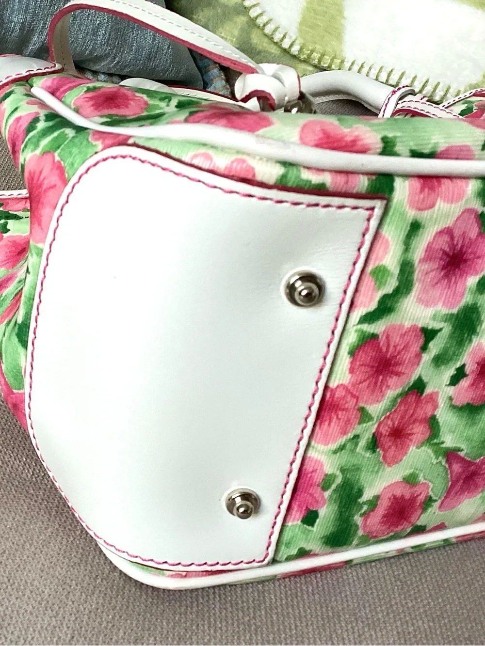 Dooney & Bourke White & Pink Floral Satchel - Picture 5 of 16